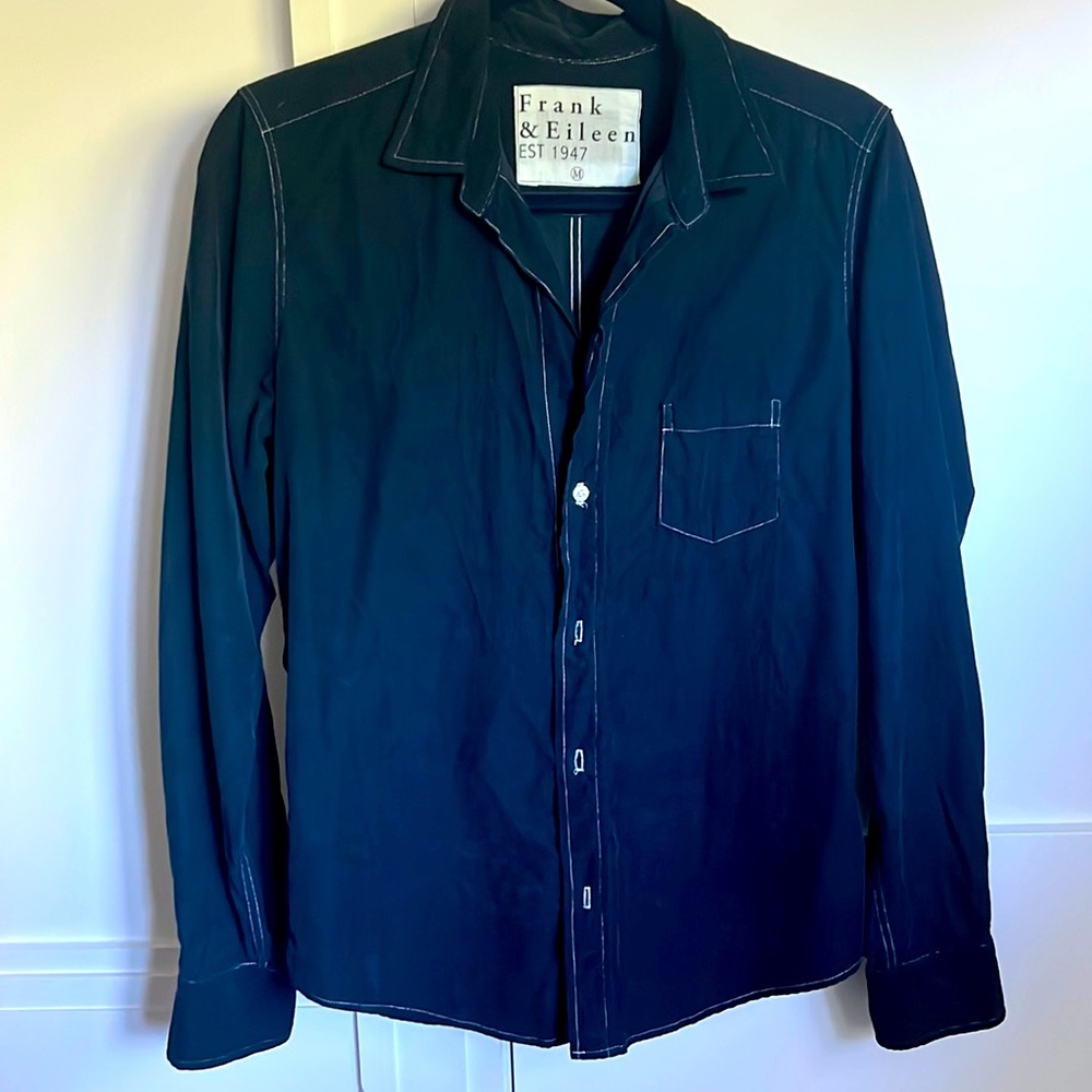 Navy light weight corduroy button down